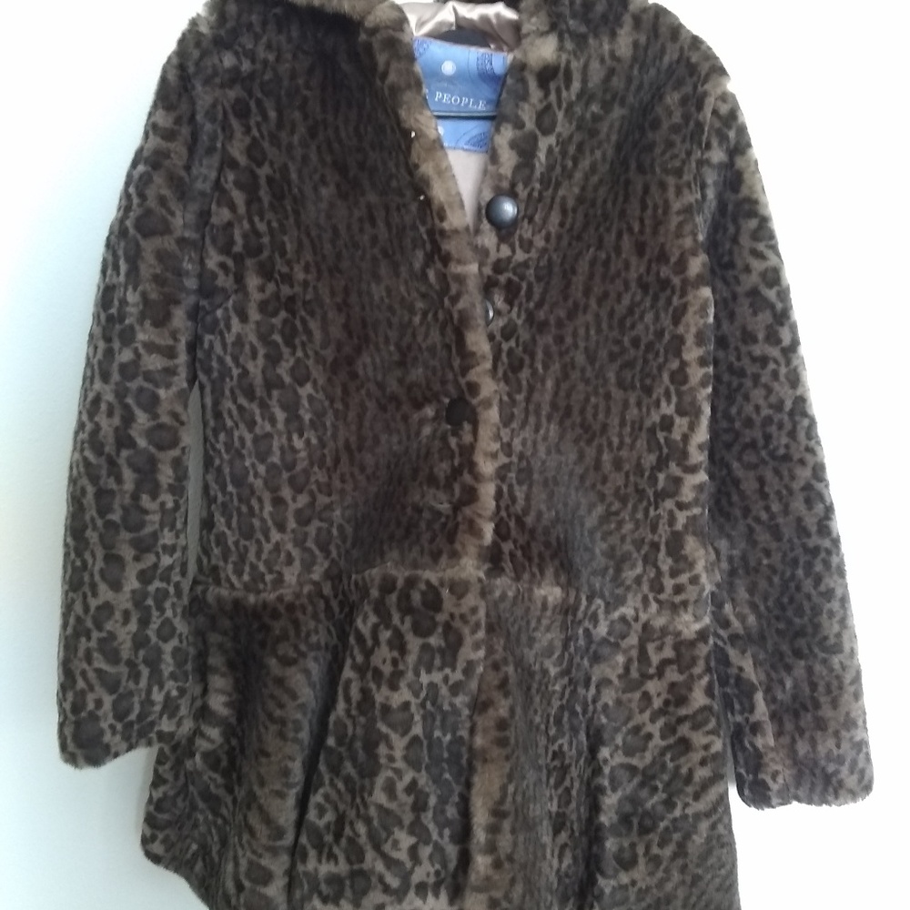 Free People faux fur cheetah coat